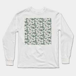 White Roses Floral Painting Long Sleeve T-Shirt